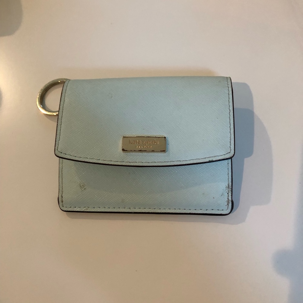 Kate spade baby blue key ring wallet
